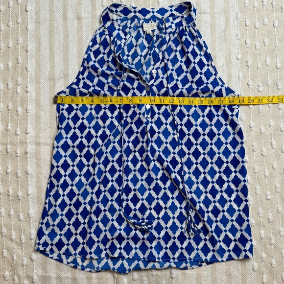 Mud Pie blue/cobalt and white flowy sleeveless blouse size small - Picture 3 of 11